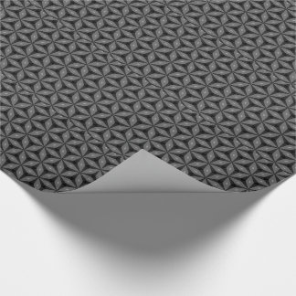 Zwart donkergrijsmeetlatrooppapier cadeaupapier