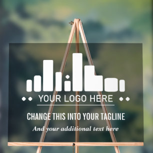 Zwart Doorschijnend Uw Logo & Taglines Business Acryl Bord