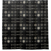 Zwart douchegordijn met design (Voorkant)