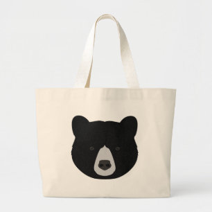 Zwart draag Gezicht Grote Tote Bag