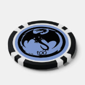 Zwart Dragon blauw zwart 100 gestreepte poker chip (Enkel)
