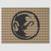 Zwart Dragon goud inspringen tissuepapier (Voorkant)