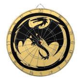 Zwart Dragon gouden dartboard Dartbord (Voorkant)