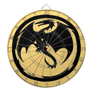 Zwart Dragon gouden dartboard Dartbord
