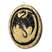 Zwart Dragon gouden dartboard Dartbord (Voorkant Rechts)