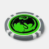 Zwart Dragon groen grijs 1 gestreepte poker chip (Enkel)