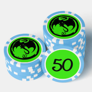 Zwart Dragon groen lt blauw 50 gestreepte poker ch Poker Chips
