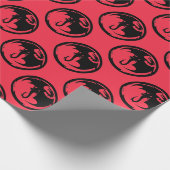 Zwart Dragon koraal mat wikkelpapier medium Cadeaupapier (Hoek)