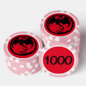 Zwart Dragon rood roze 1000 gestreepte pokerchip (Opstapeling)