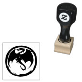 Zwart Dragon rubber stempel (Gestempeld)