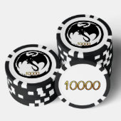 Zwart Dragon wit blk goud 10K streep poker chip (Opstapeling)