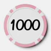 Zwart Dragon wit roze 1000 gestreepte pokerchip (Achterkant)