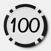 Zwart Dragon wit zwart 100 gestreepte poker chip (Achterkant)