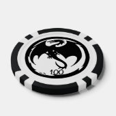 Zwart Dragon wit zwart 100 gestreepte poker chip (Enkel)