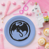 Zwart Drakenblauw grote papieren borden Papieren Bordje (Feest)