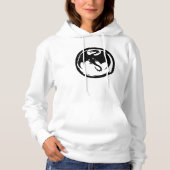 Zwart drakenvrouwen wit overhemd hoodie (Voorkant)