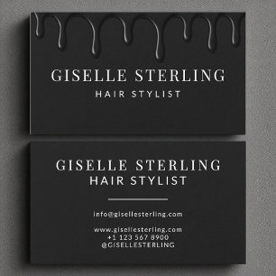 Zwart Druppelende Luxe Hair Stylist Visitekaartje