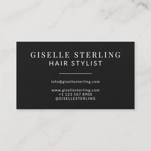 Zwart Druppelende Luxe Hair Stylist Visitekaartje (Achterkant)