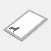 Zwart Duits Herder Cartoon GSD Rashond Grijs Post-it® Notes (Schuin)