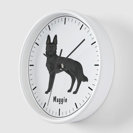 Zwart Duits Herder Cartoon Hond met aangepaste tek (Hoek)