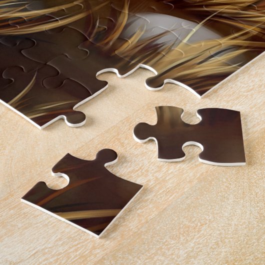 Zwart Duits Herder Halloween Jigsaw Puzzel (Zijkant)