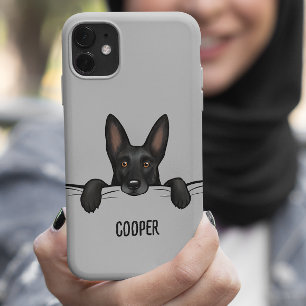 Zwart Duits Herder Hond Schattige Gepersonaliseerd Case-Mate iPhone 14 Hoesje