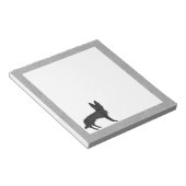 Zwart Duits Herder Schattige Cartoon GSD Dog Grey Notitieblok (Schuin)