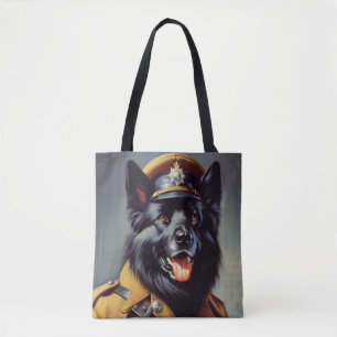  zwart duits herder schilderij draagtas