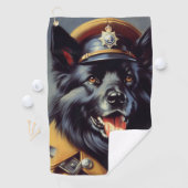  zwart duits herder schilderij golfhanddoek (Insitu)