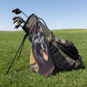  zwart duits herder schilderij golfhanddoek (Groen)