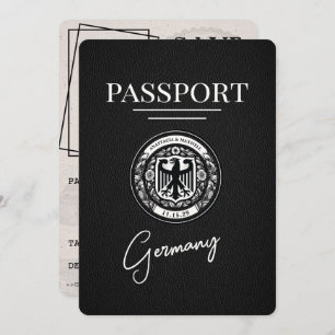 Zwart Duitsland paspoort Bewaar de datum Save The Date