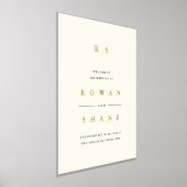 Zwart & Ecru Monogram Bruiloft Welkom Folie Afdrukken (Laagn)