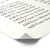 Zwart & Ecru Monogram Bruiloft Zitting Grafiek Poster (Hoek)