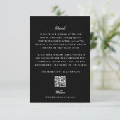 Zwart EDITABLE QR CODE Klassieke legante bruiloft Informatiekaartje (Staand voorkant)