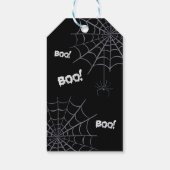 Zwart een beetje boe baby shower Halloween dank u Cadeaulabel (Achterkant)