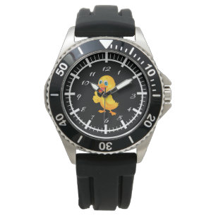 Zwart-eendenwerk voor mannen horloge