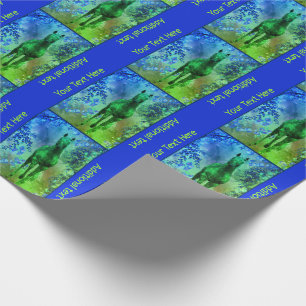 Zwart Eenhoorn Paard Fantasy Kunst Gepersonaliseer Cadeaupapier