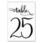 Zwart eenvoudig 3.5x5 tabelnummer | Tabel 25 Kaart (Voorkant)