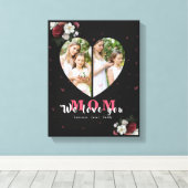 Zwart, eenvoudig design voor hart, cadeau voor Moe Canvas Afdruk (Insitu (Houten vloer))