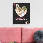 Zwart, eenvoudig design voor hart, cadeau voor Moe Canvas Afdruk (Insitu (Woonkamer))