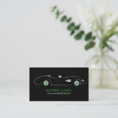 Zwart Eenvoudig Elegant Automotive Sjabloon Ontwer Visitekaartje (Staand voorkant)