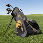 Zwart Eenvoudig Gelukkig Halloween Portret Golf Ha Golfhanddoek (Groen)