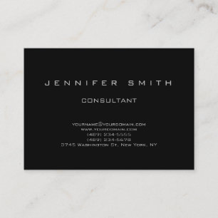 Zwart Eenvoudig Modern Gewoon Consultant Visitekaa Visitekaartje