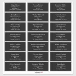 Zwart Eenvoudig Modern Kerstmis Gastadres Sticker