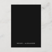 Zwart Eenvoudig Modern Script Bruiloft Details Informatiekaartje (Achterkant)