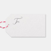 Zwart Eenvoudig Modern Vrolijk Kerstfeest Cadeaulabel (Achterkant Horizontaal)