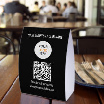 Zwart Eenvoudig QR Code Logo Website Papier Tafel