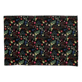 Zwart Eenvoudig Wildbloempatroon Kussensloop (Voorkant)