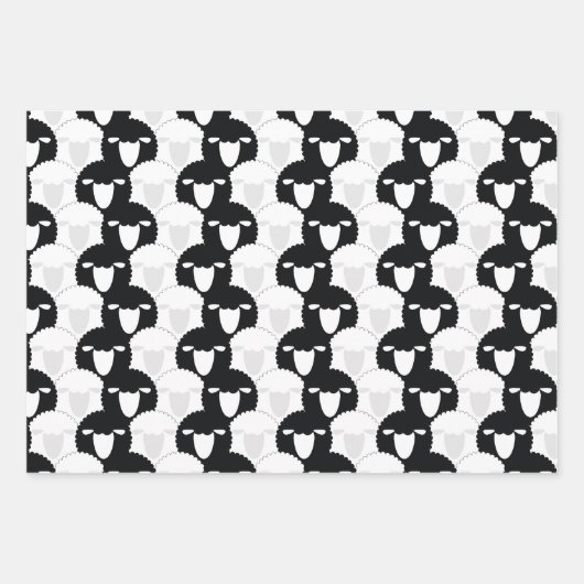 Zwart Eid Adha Mubarak Kaaba Schaap Patroon Inpakpapier Vel (Voorkant 3)