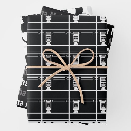 Zwart Eid Adha Mubarak Kaaba Schaap Patroon Inpakpapier Vel (In situ)